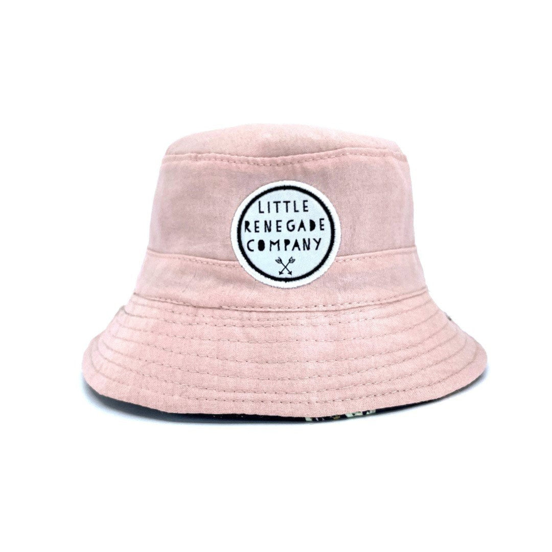 Little Renegade Company Reversible Bucket Hat - Valentine/blush