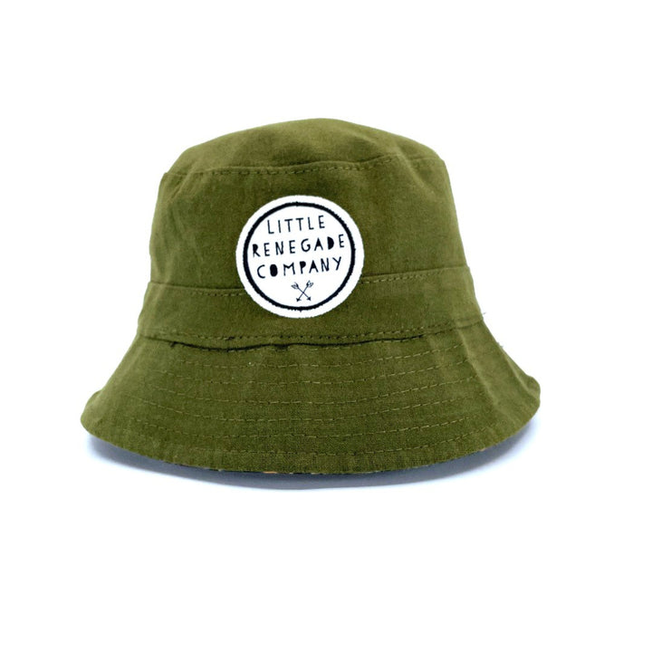 Little Renegade Company Reversible Bucket Hat - Kahuna/olive