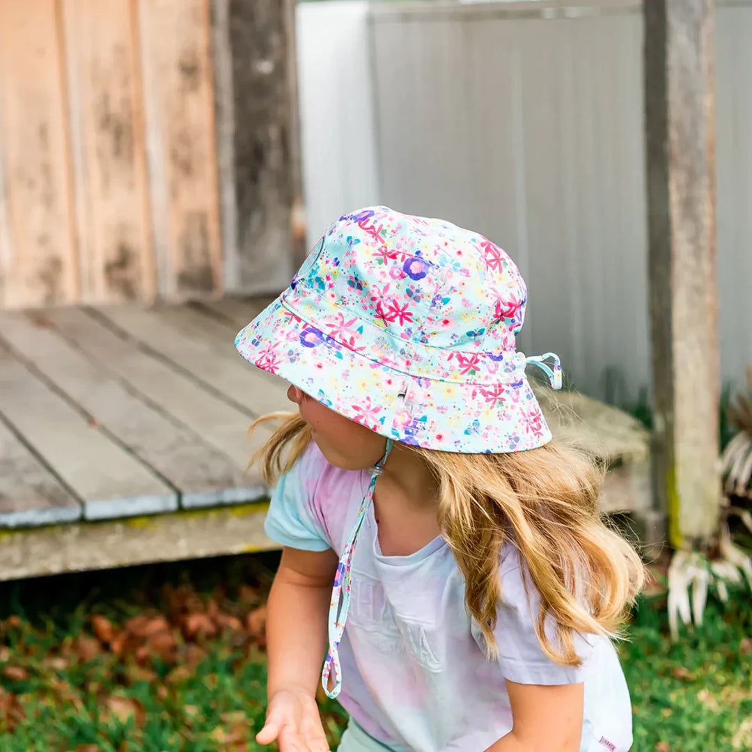 Little Renegade Company Reversible Bucket Hat - Magic Garden/Pale Pink