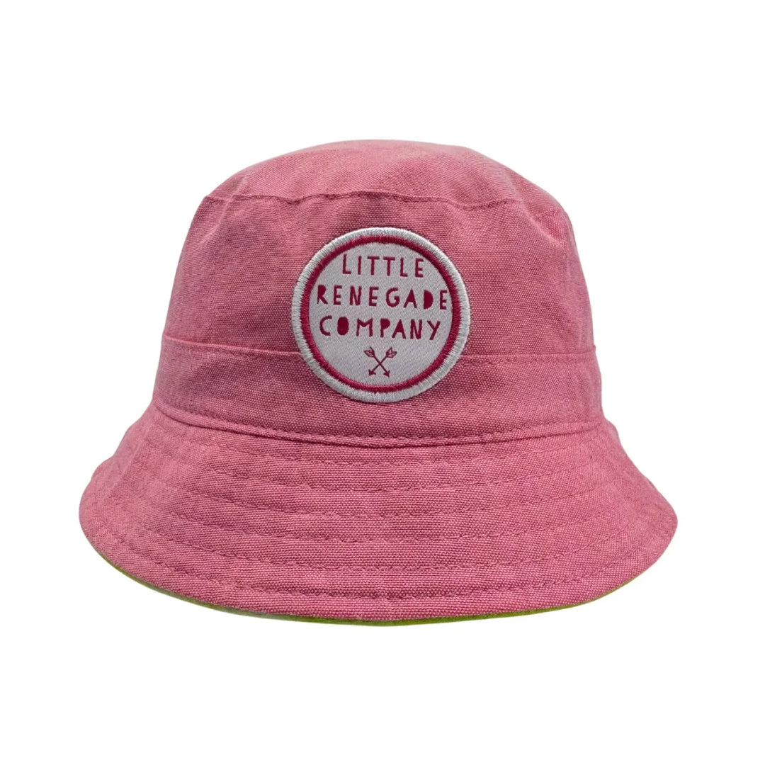 Little Renegade Company Reversible Bucket Hat - Willow/Pink