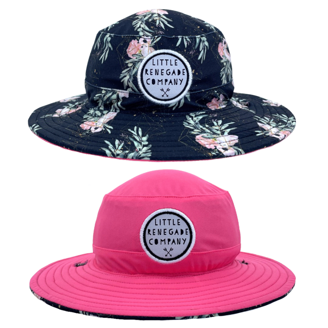 Little Renegade Company Reversible Swim Hat - Floral Valentine