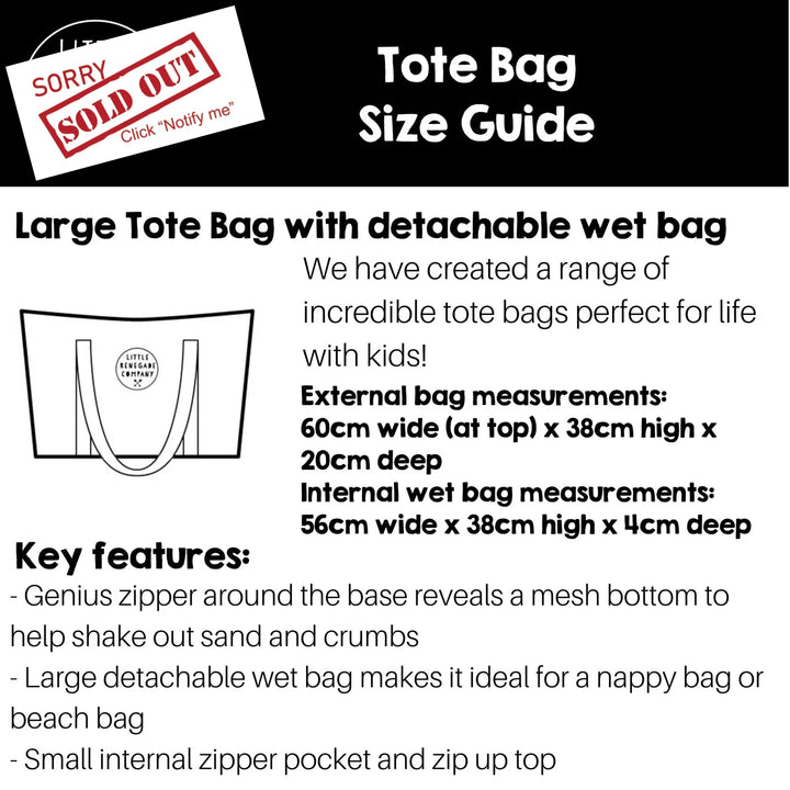 Little Renegade Large Tote Bag/ Nappy Bag - Spectrum