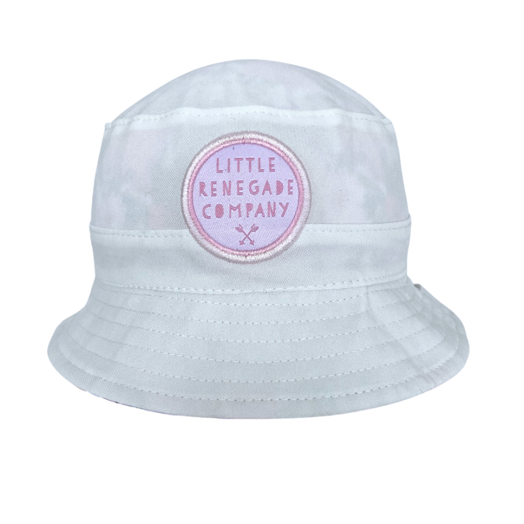 Little Renegade Reversible Bucket Hat - Flourish/ White