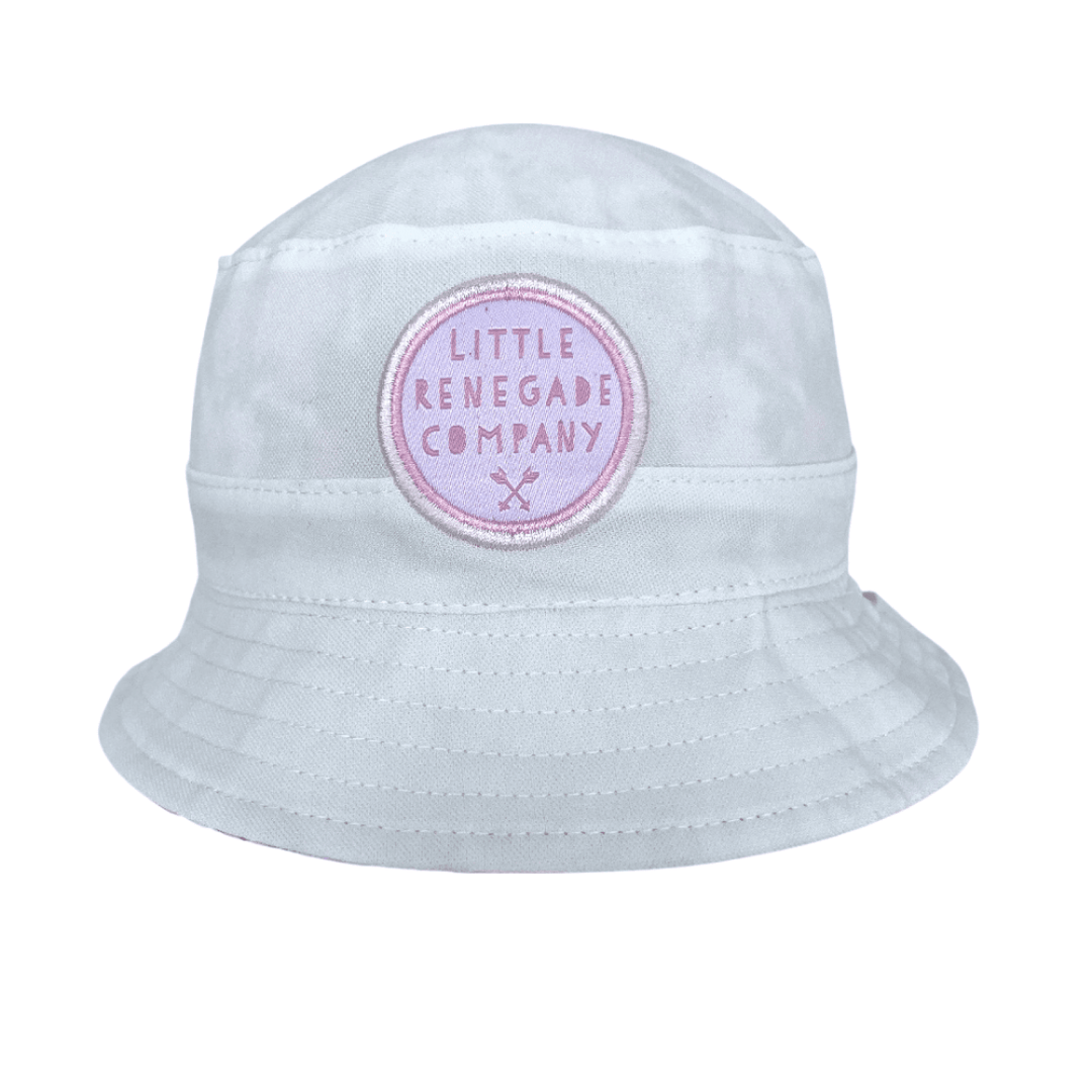 Little Renegade Reversible Bucket Hat - Flourish/ White