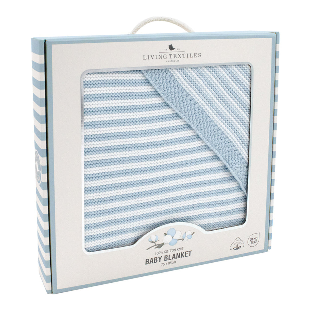 Living Textiles 100% Cotton Knit Stripe Blanket