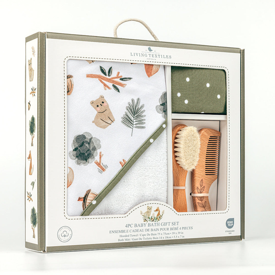 Living Textiles 4 Piece Baby Bath Gift Set