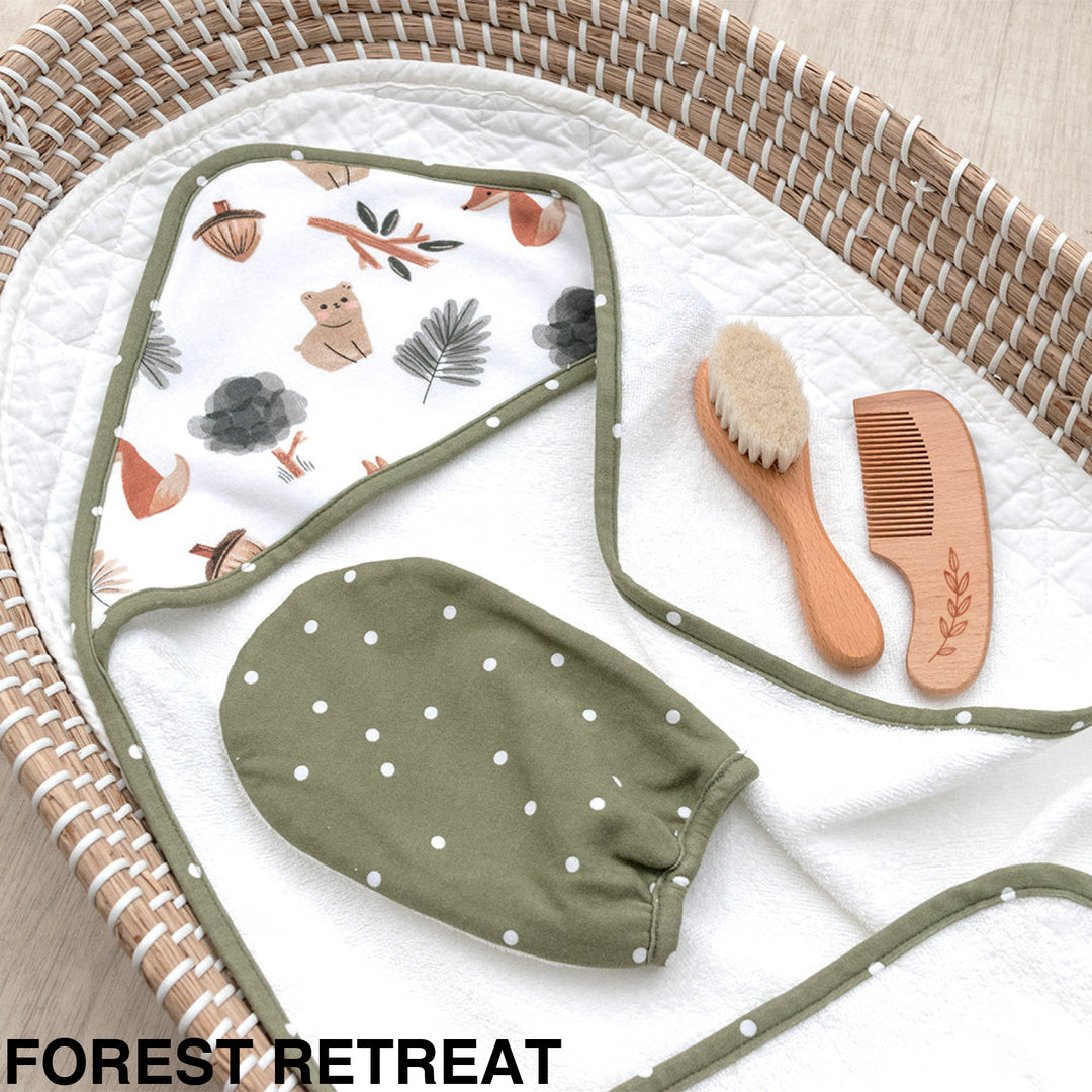 Living Textiles 4 Piece Baby Bath Gift Set Forest Retreat