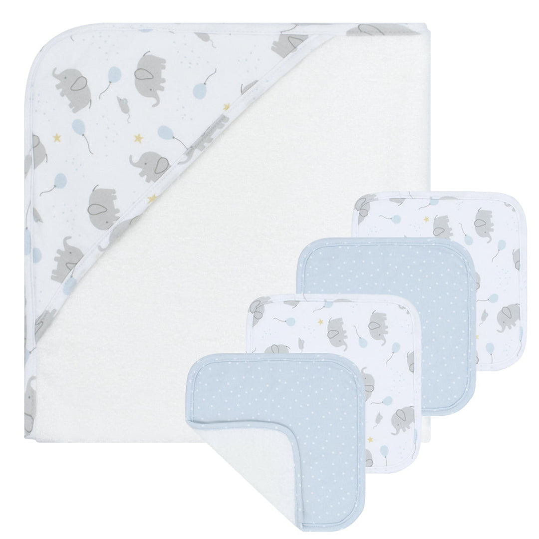 Living Textiles 5Pc Bath Gift Set Blue Dots/Mason