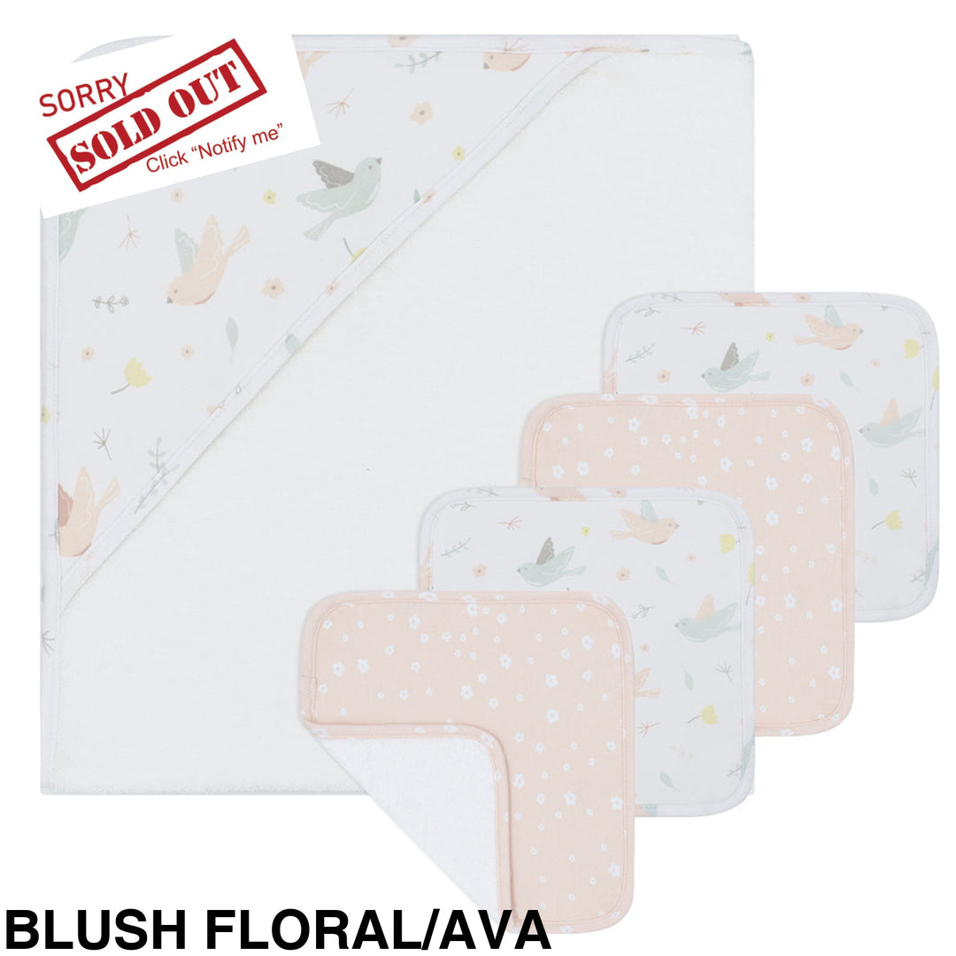 Living Textiles 5Pc Bath Gift Set Blush Floral/Ava