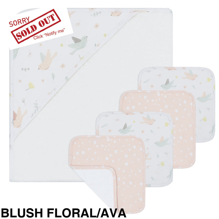 Living Textiles 5Pc Bath Gift Set Blush Floral/Ava