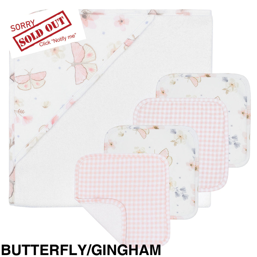 Living Textiles 5Pc Bath Gift Set Butterfly/Gingham