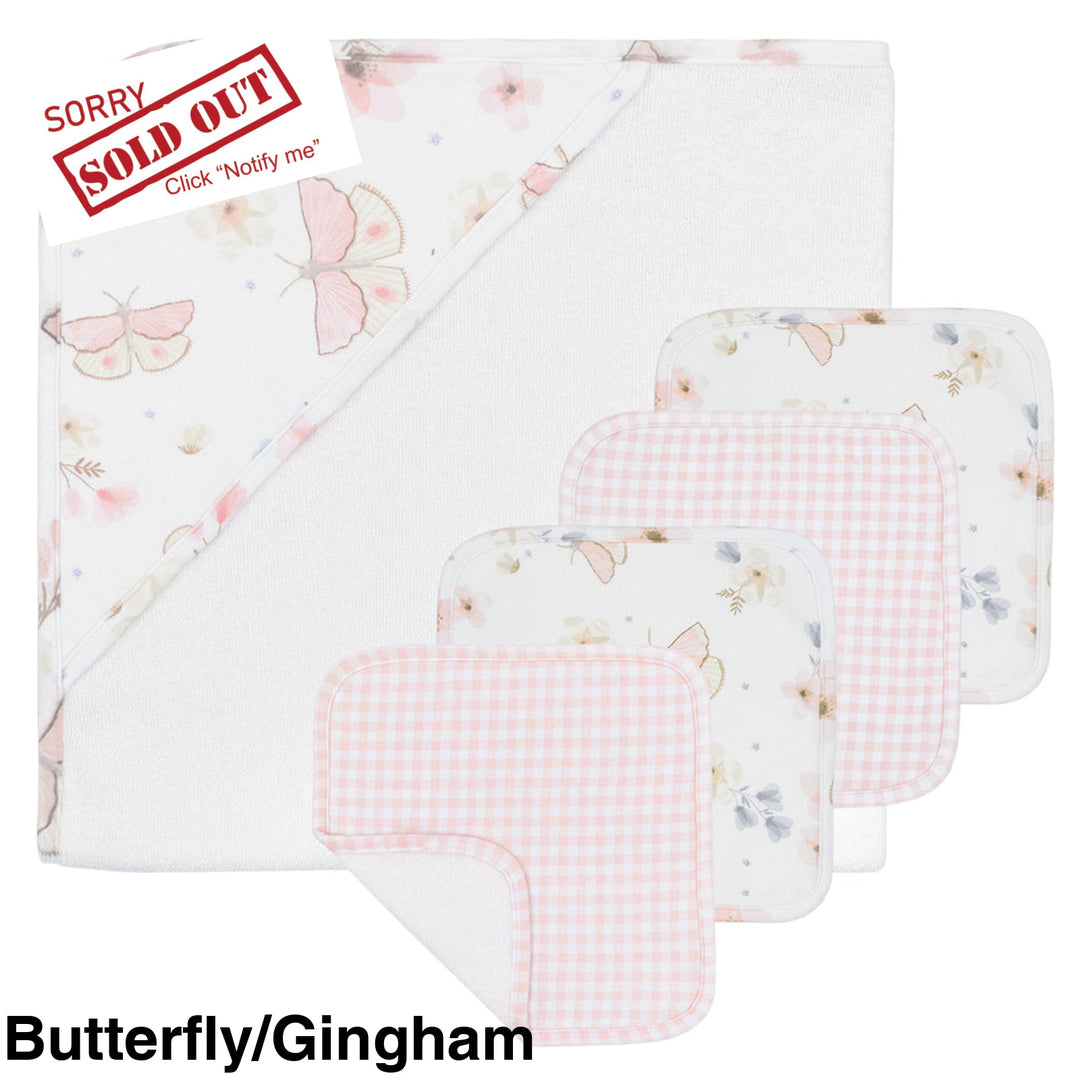 Living Textiles 5Pc Bath Gift Set Butterfly/Gingham