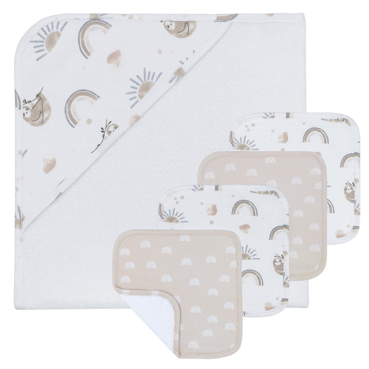 Living Textiles 5Pc Bath Gift Set Sloth/Rainbow