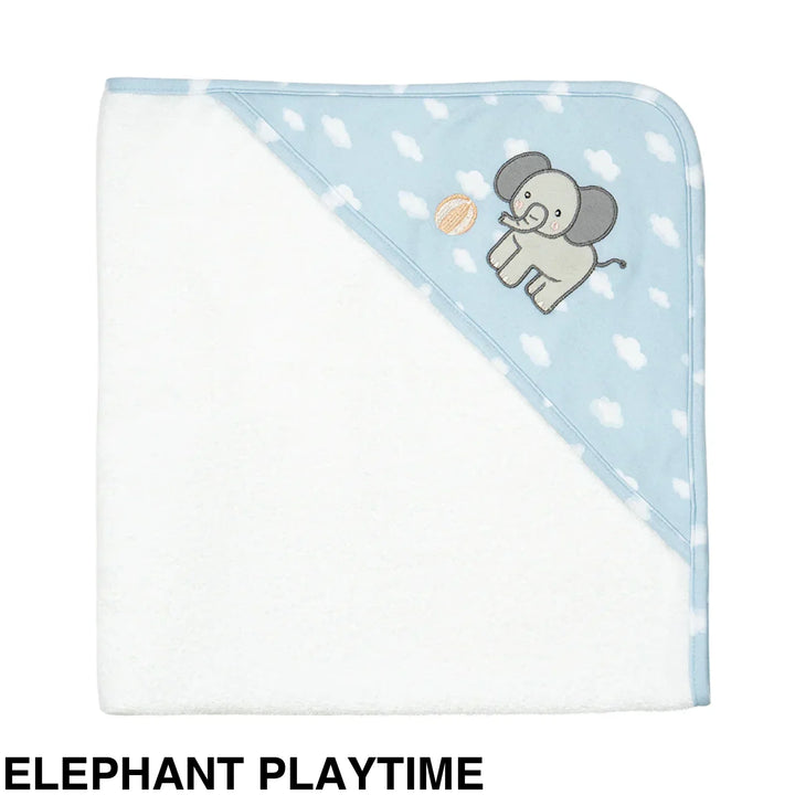 Living Textiles Baby Hooded Towels Elephant Playtime