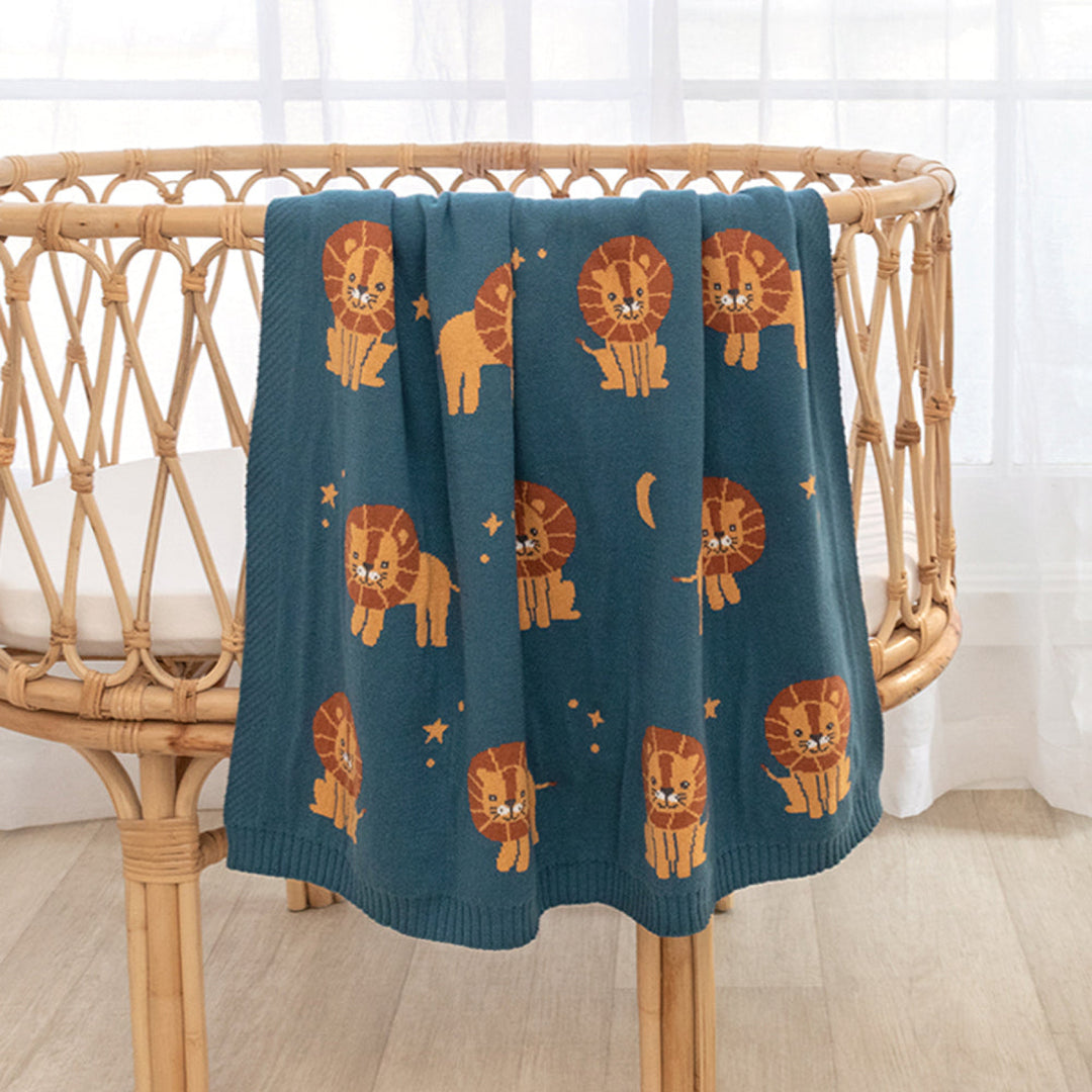 Living Textiles Knit Baby Blanket Lion