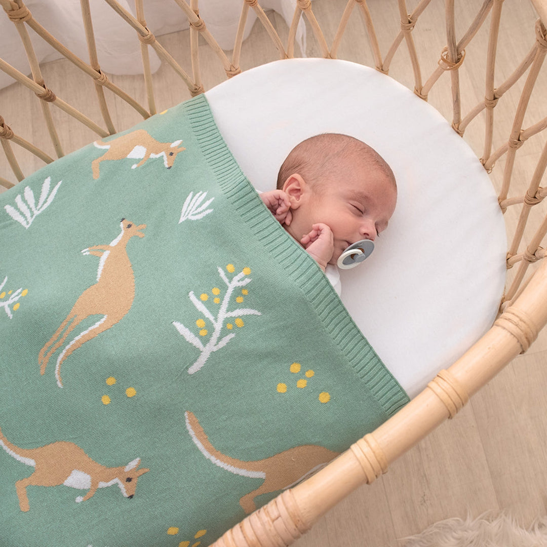 Living Textiles Australiana Knit Baby Blanket
