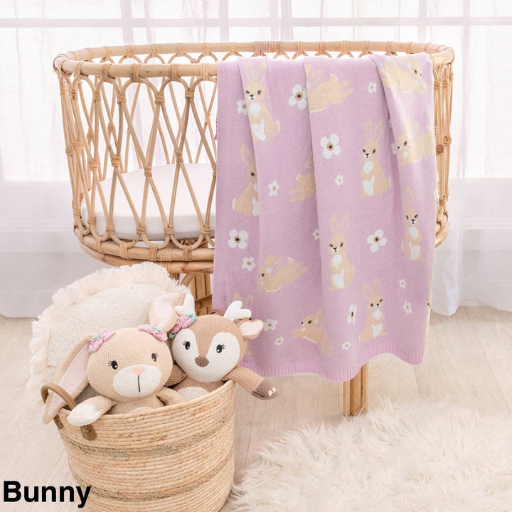 Living Textiles Knit Baby Blanket Bunny