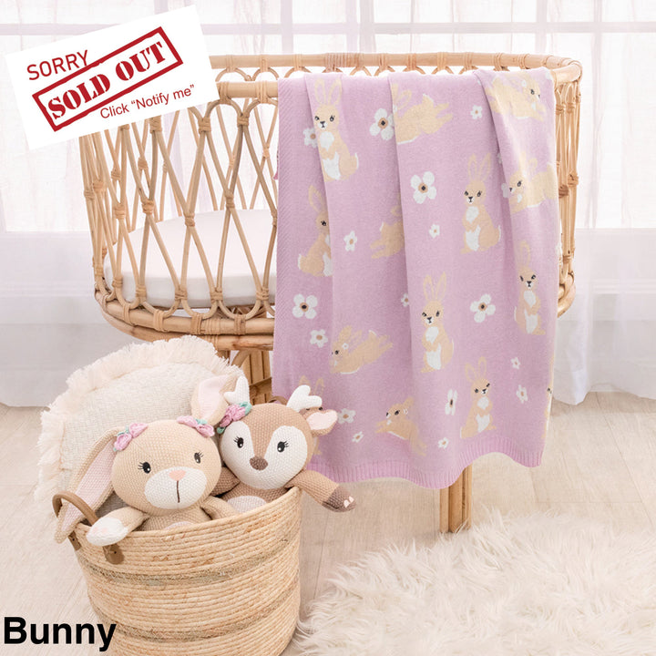 Living Textiles Knit Baby Blanket Bunny