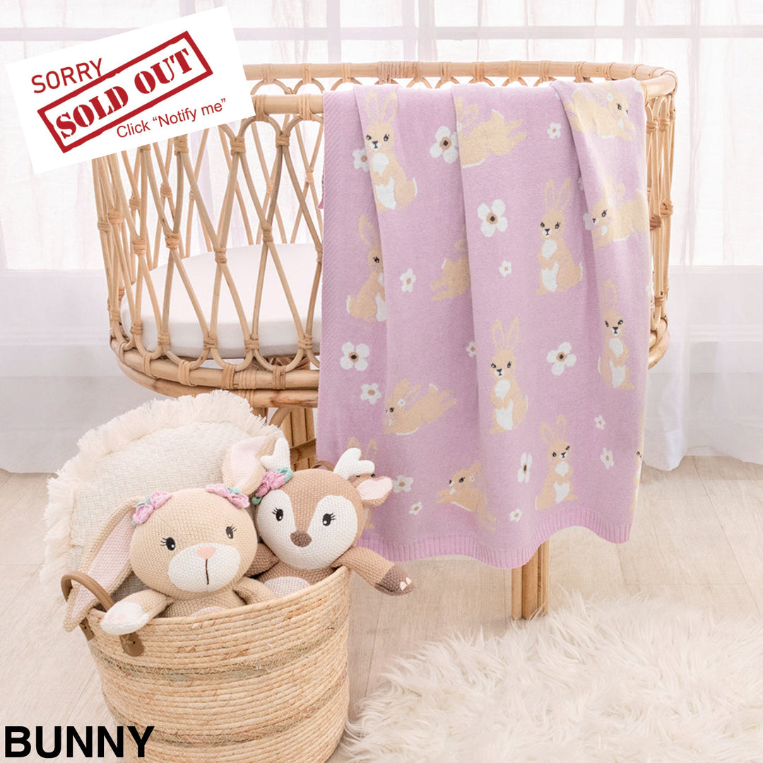 Living Textiles Knit Baby Blanket Bunny