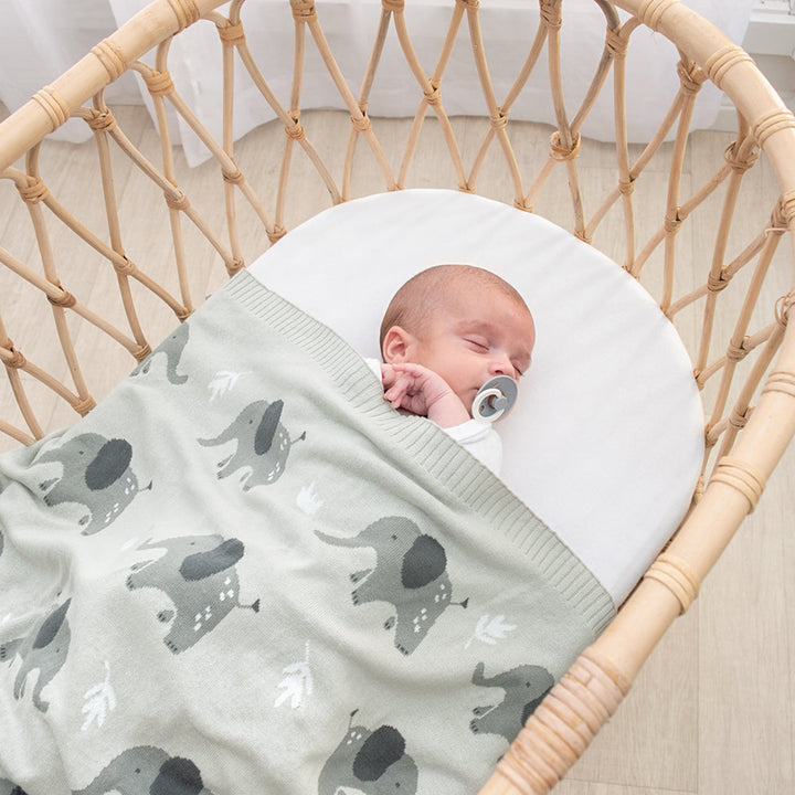 Living Textiles Knit Baby Blanket Elephant
