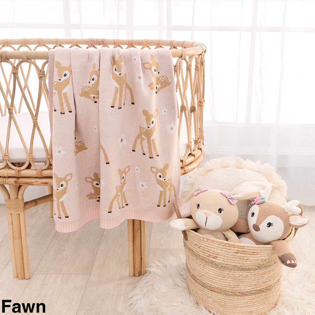 Living Textiles Knit Baby Blanket Fawn