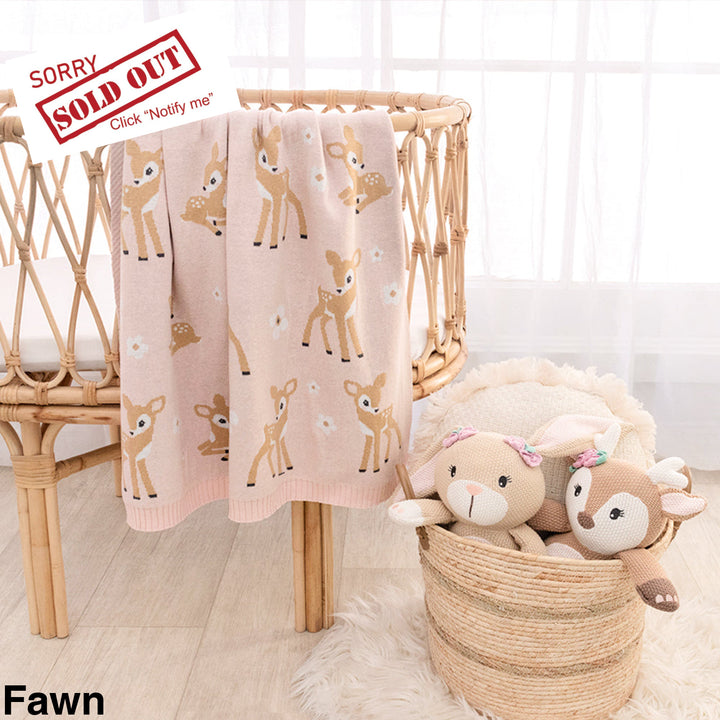 Living Textiles Knit Baby Blanket Fawn