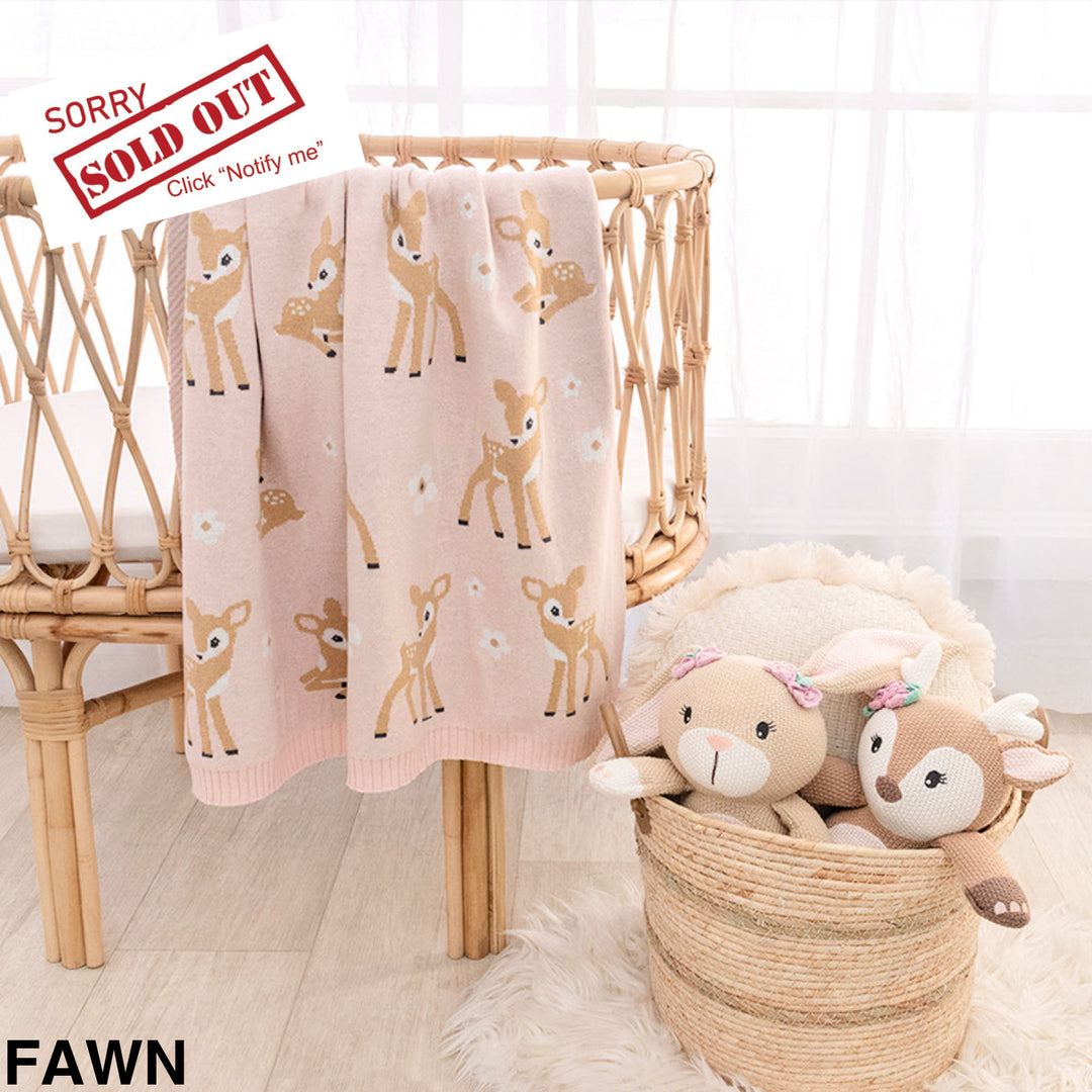 Living Textiles Knit Baby Blanket Fawn
