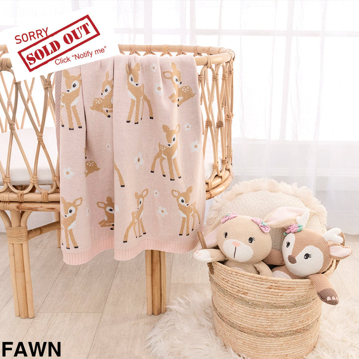 Living Textiles Knit Baby Blanket Fawn