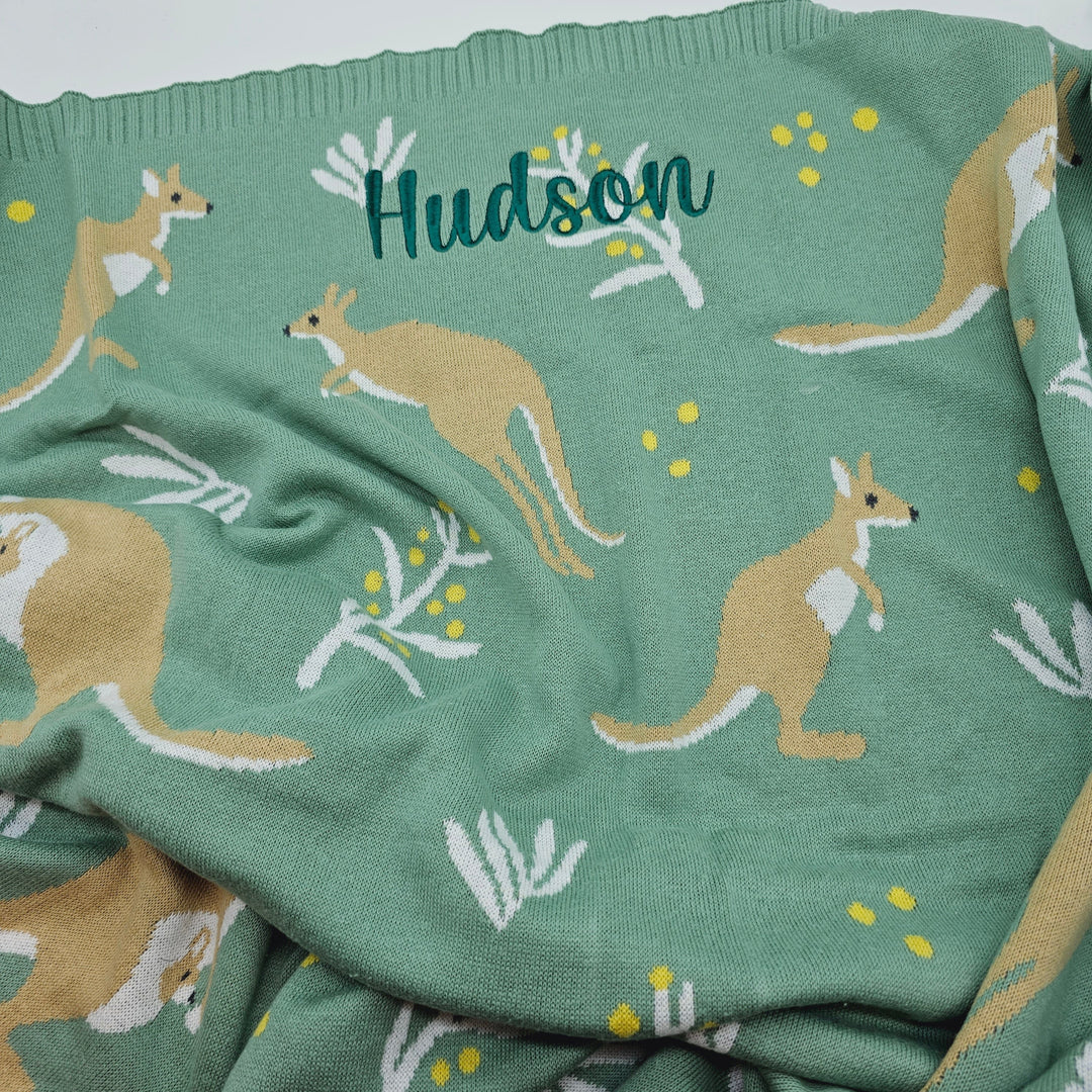 Living Textiles Knit Baby Blanket Kangaroo