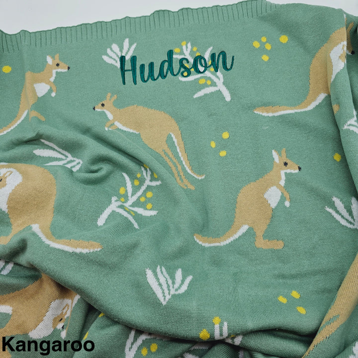 Living Textiles Knit Baby Blanket Kangaroo