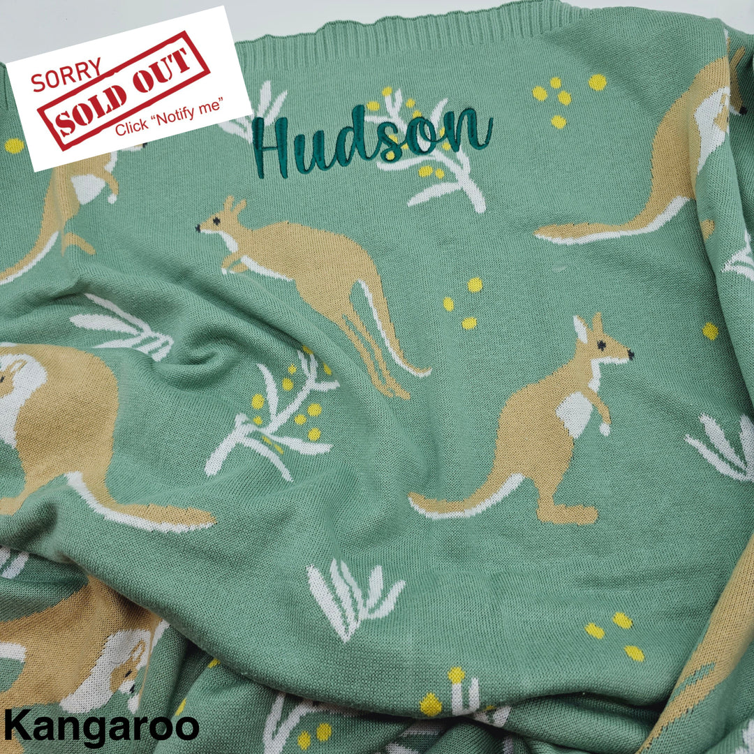 Living Textiles Knit Baby Blanket Kangaroo