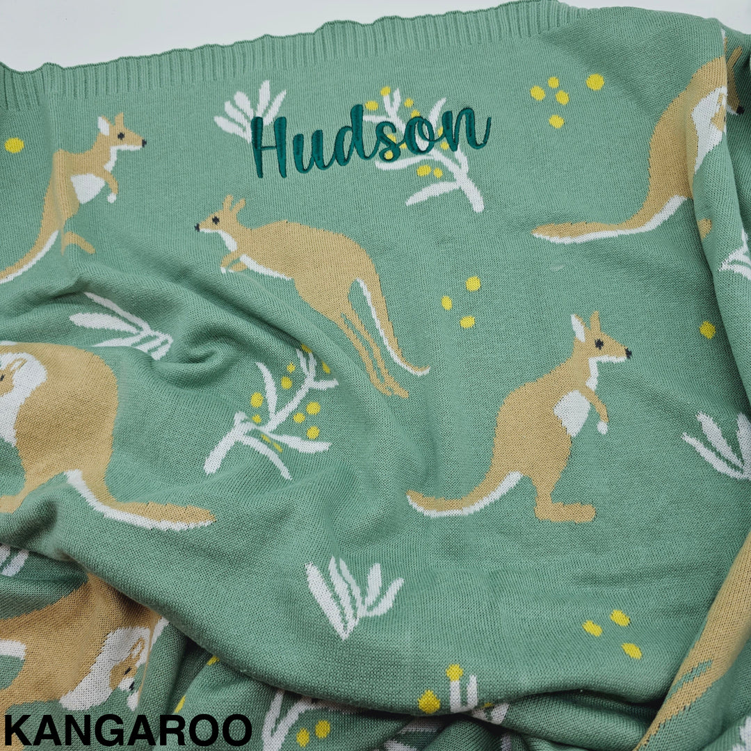 Living Textiles Knit Baby Blanket Kangaroo