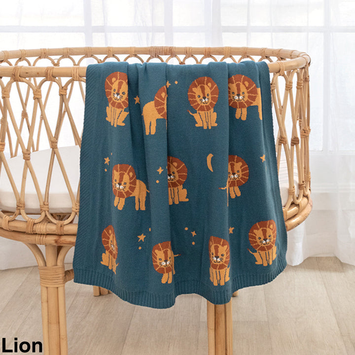 Living Textiles Knit Baby Blanket Lion