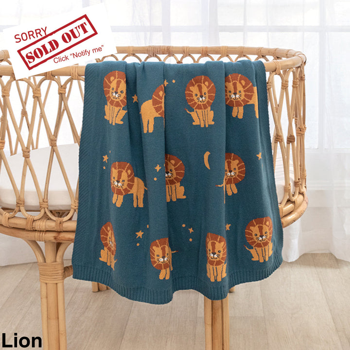 Living Textiles Knit Baby Blanket Lion