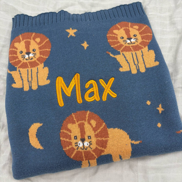 Living Textiles Knit Baby Blanket Lion