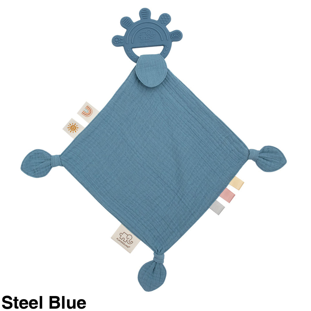 Living Textiles Silicone Comfort Teether Steel Blue