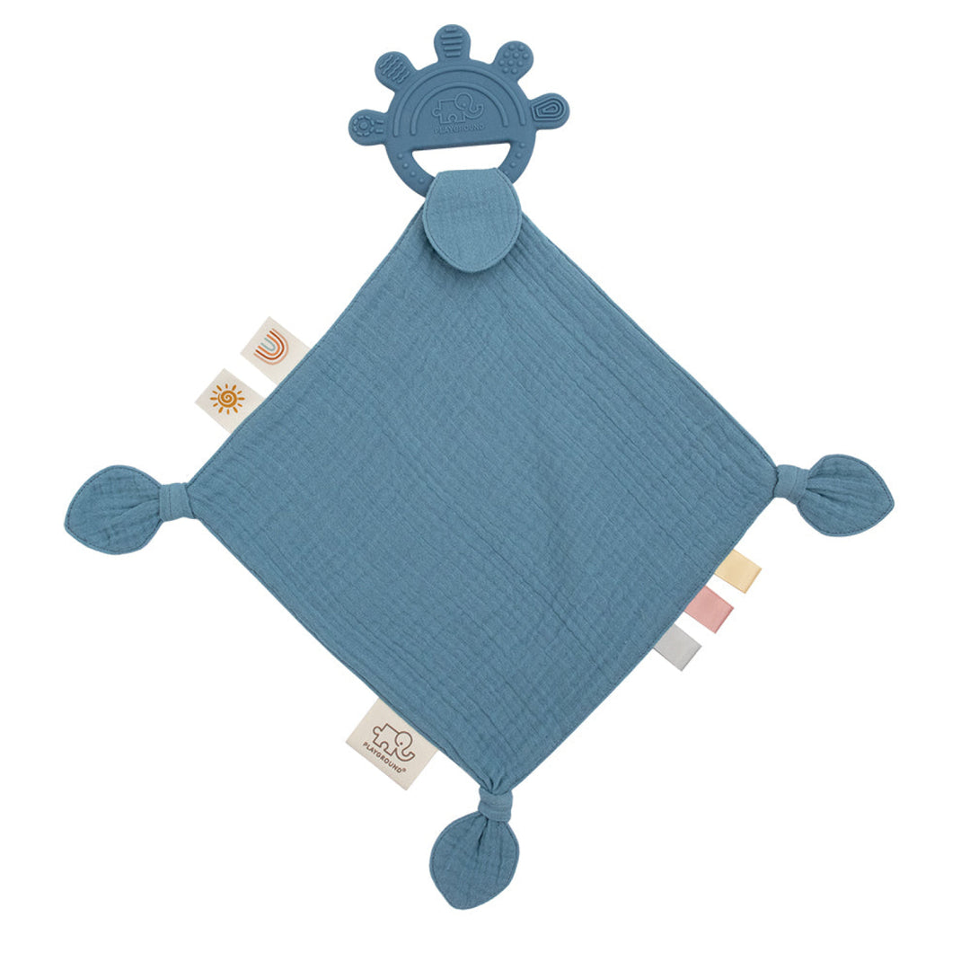 Living Textiles Silicone Comfort Teether Steel Blue