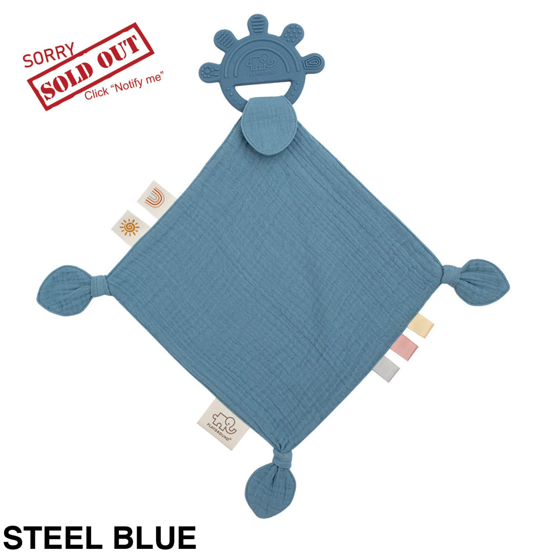 Living Textiles Silicone Comfort Teether Steel Blue