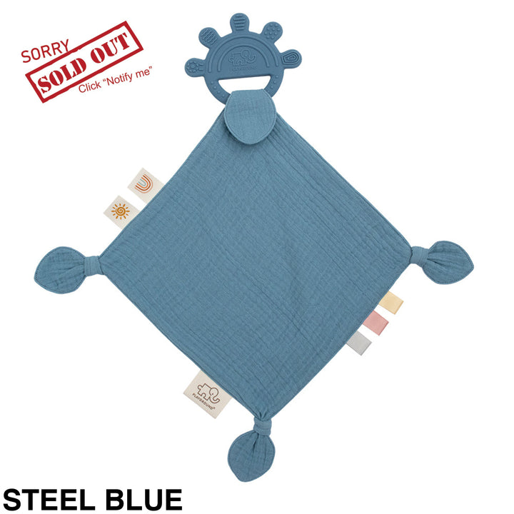 Living Textiles Silicone Comfort Teether Steel Blue