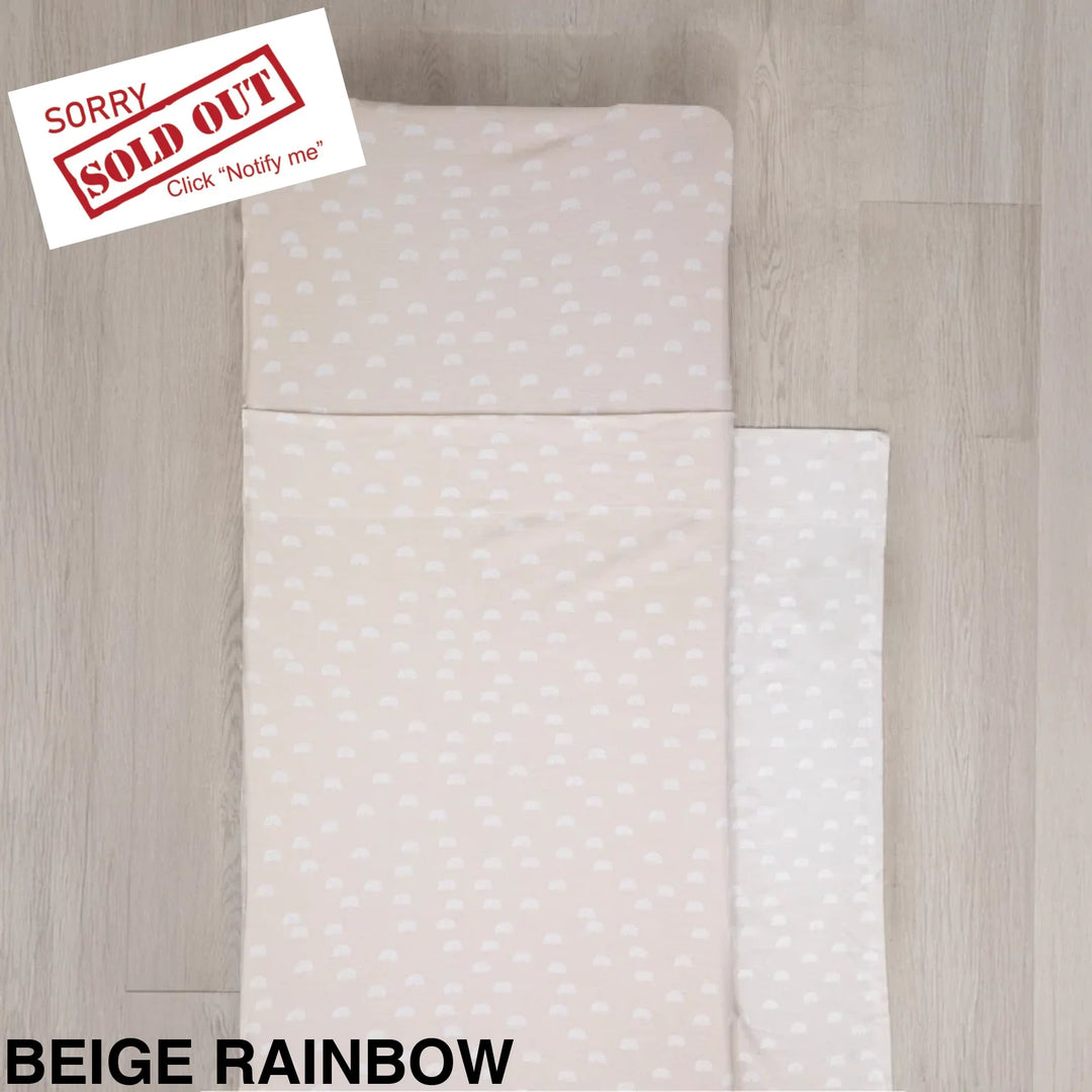 Living Textiles Stacking Daycare Bed Sheet Set Beige Rainbow