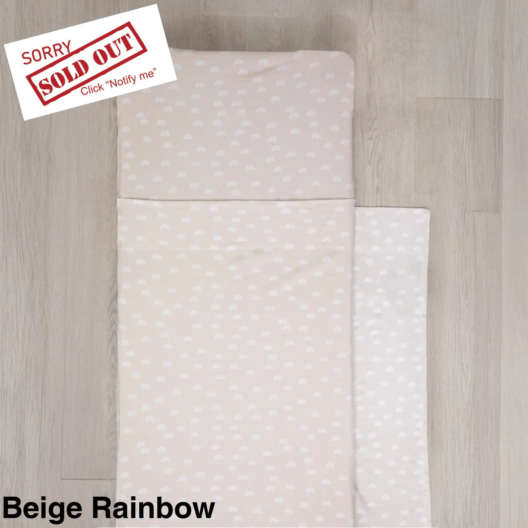 Living Textiles Stacking Daycare Bed Sheet Set Beige Rainbow