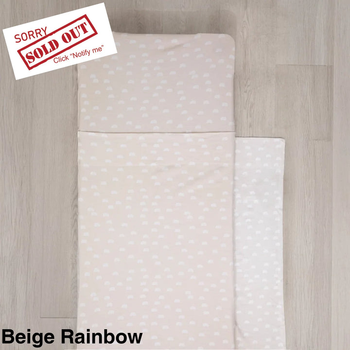 Living Textiles Stacking Daycare Bed Sheet Set Beige Rainbow