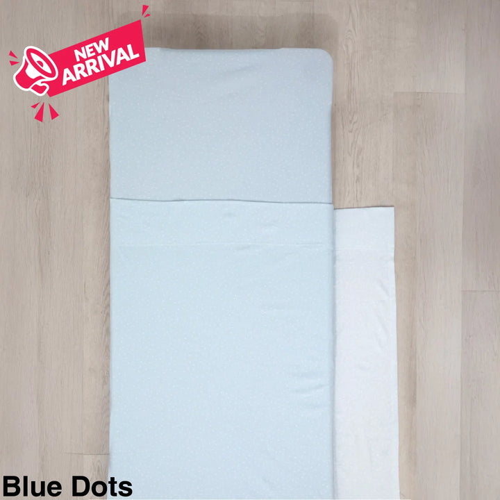 Living Textiles Stacking Daycare Bed Sheet Set Blue Dots