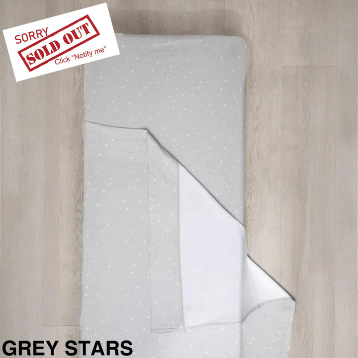 Living Textiles Stacking Daycare Bed Sheet Set Grey Stars