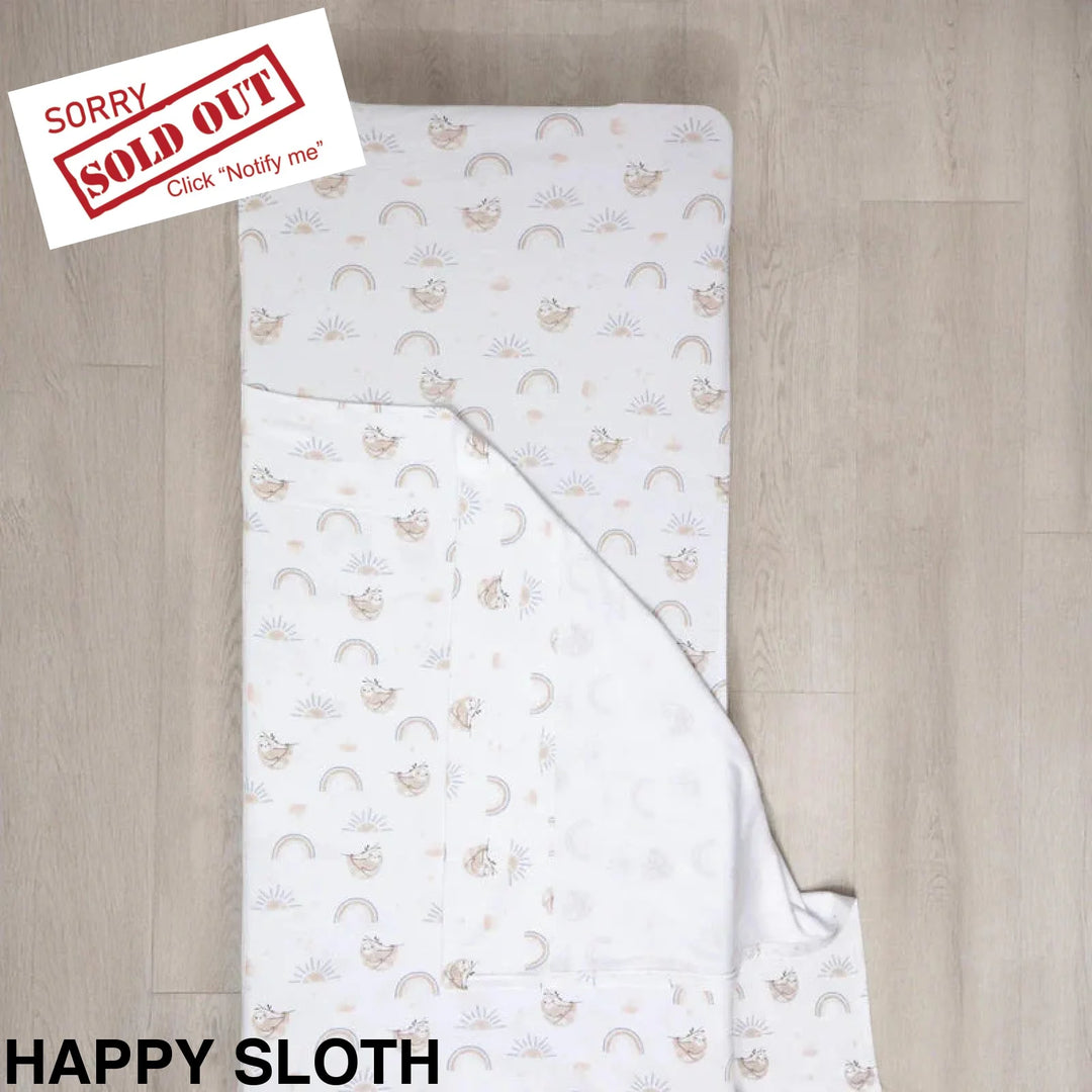 Living Textiles Stacking Daycare Bed Sheet Set Happy Sloth