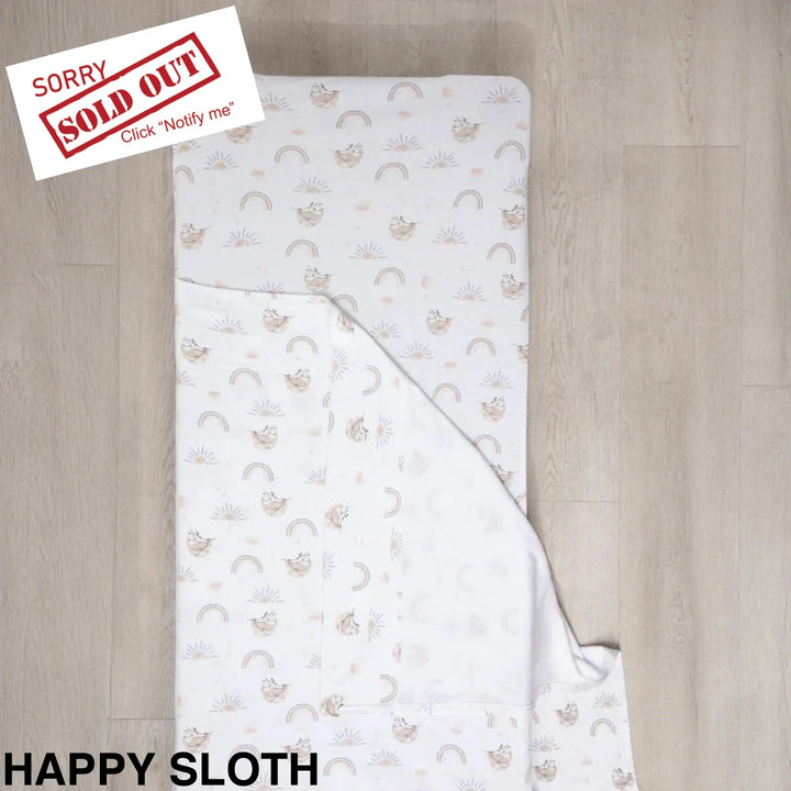 Living Textiles Stacking Daycare Bed Sheet Set Happy Sloth