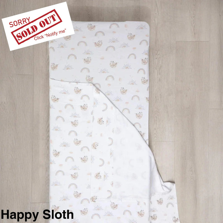 Living Textiles Stacking Daycare Bed Sheet Set Happy Sloth
