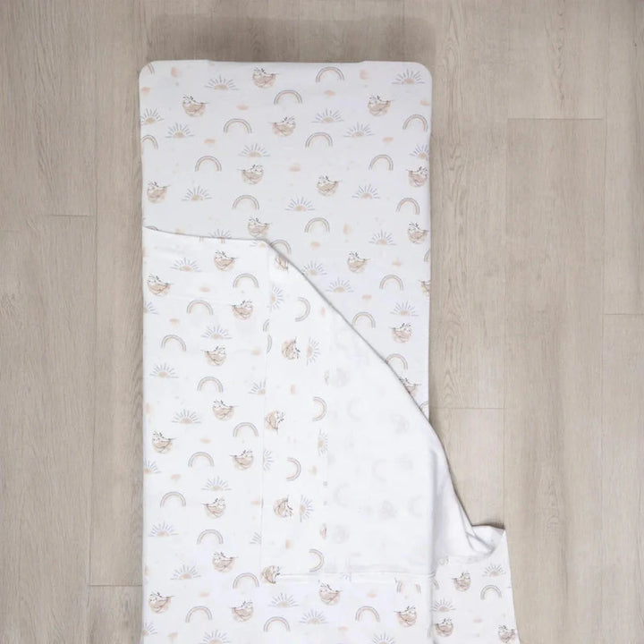 Living Textiles Stacking Daycare Bed Sheet Set Happy Sloth