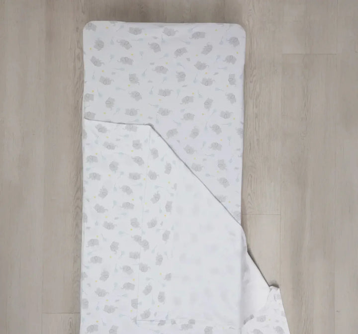 Living Textiles Stacking Daycare Bed Sheet Set Mason Elephant