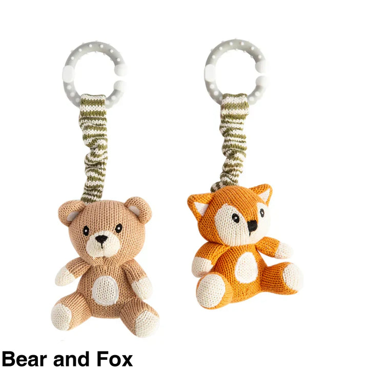 Living Textiles Stroller Toy 2 pack Bear and Fox Comforter